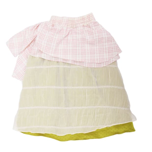 (새상품) 더뮤지엄비지터 쉬폰 도트 레이어드 밴딩 스커트