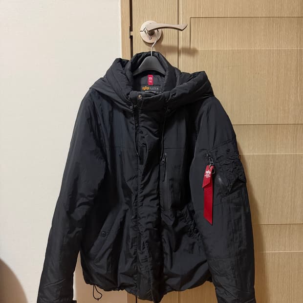 알파인더스트리 후드패딩 검 m