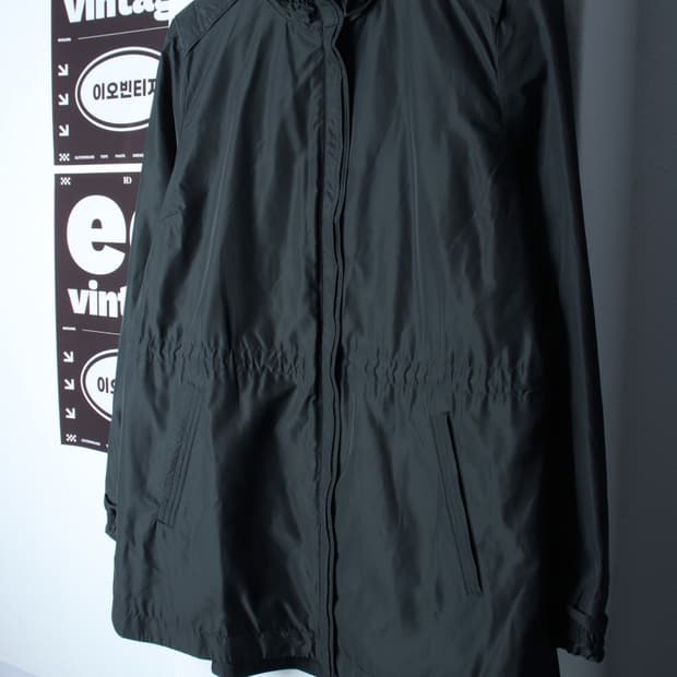 W(2XL) 지센 집업 바람막이 점퍼자켓 빅사이즈 차콜 롱-H34857
