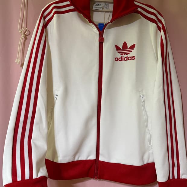 새상품 아디다스져지 아디다스 흰빨 트랙탑 불꽃 파이어버드 대장 화이트