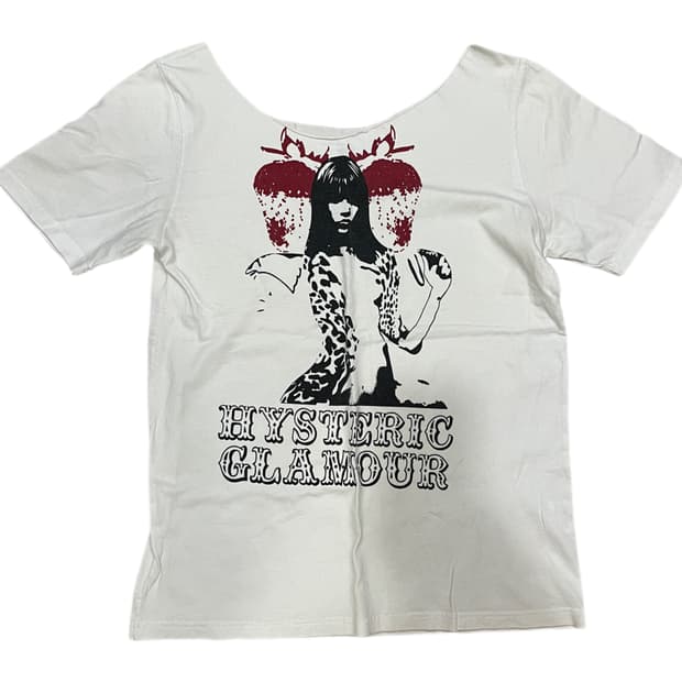 히스테릭 글래머 오프숄더 그래픽 티셔츠