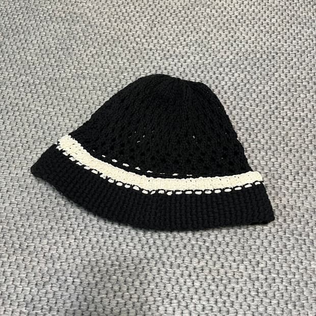 문선 니트 버킷햇