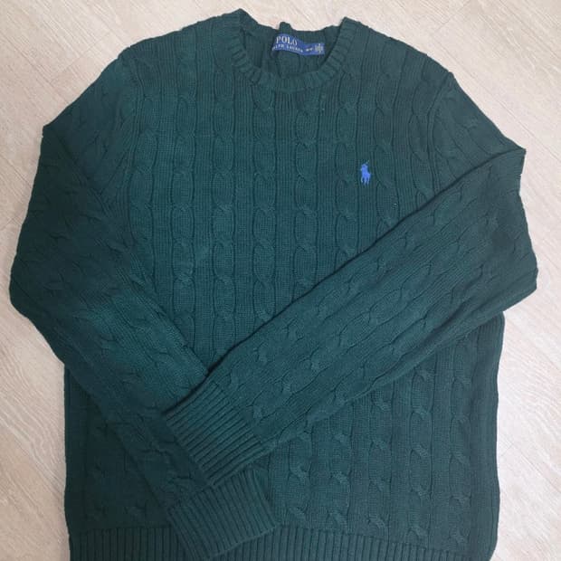 폴로랄프로렌 케이블 니트 그린 M