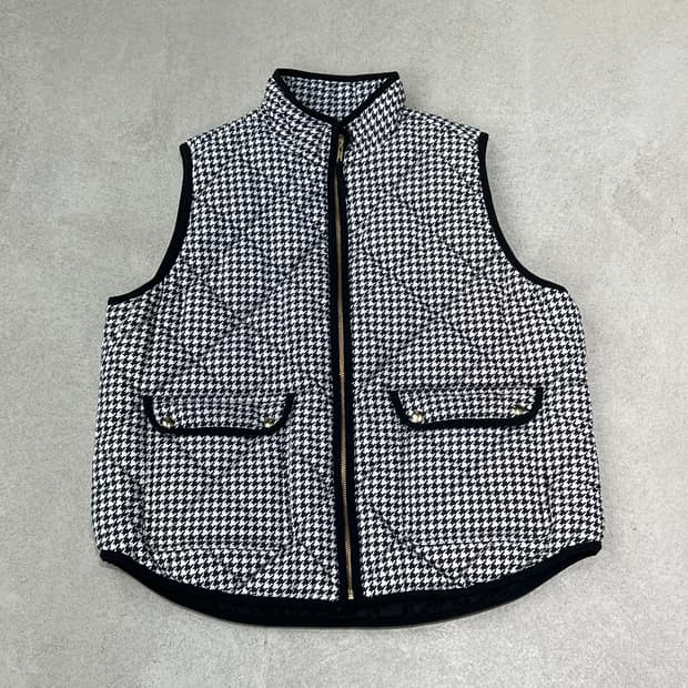 제이크루 하운드체크 패딩 베스트 s10220