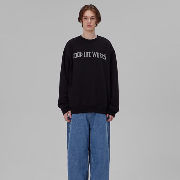 굿라이프웍스 이지 와이드 팬츠 미디움 인디고