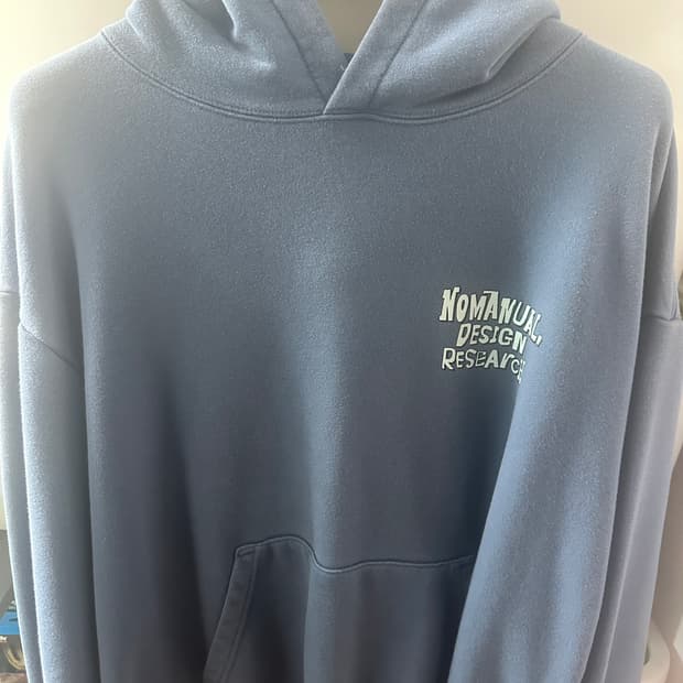 노매뉴얼 더블 로고 후드 후디 라이트 네이비