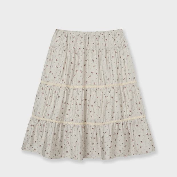 Aeae PATTERN TIERED SKIRT [BEIGE]