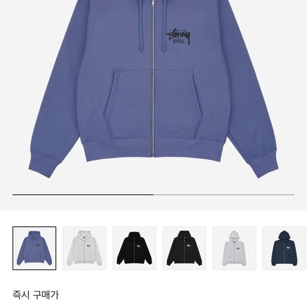 M) 스투시 스탁 도쿄 챕터 후드 집업 스톰 하늘색