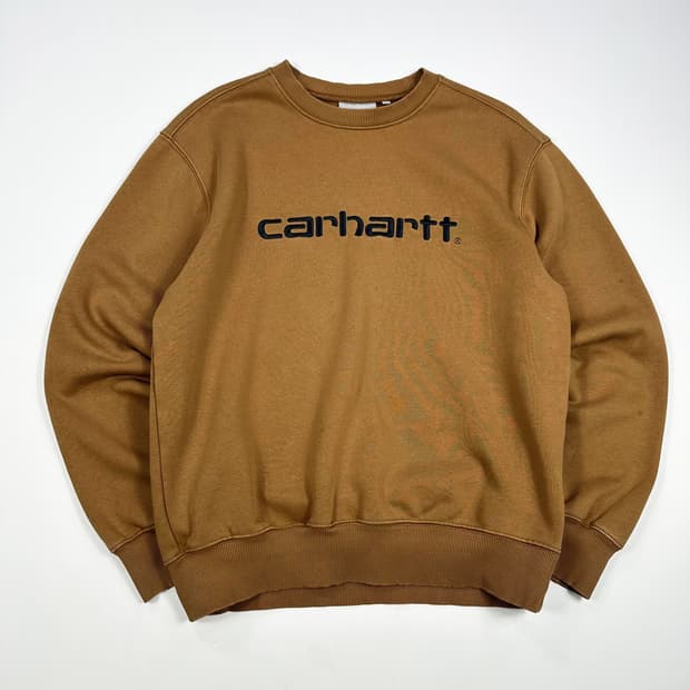 칼하트wip 스펠아웃 베이직 맨투맨 브라운 S