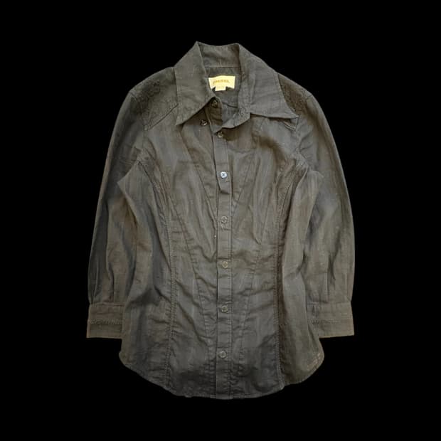 디젤 텍스쳐드 코튼 핏 셔츠