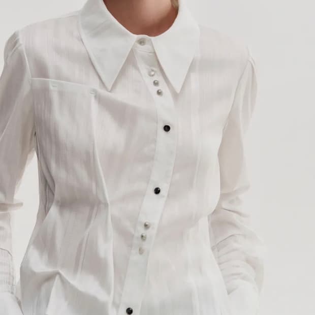 킴지수 롱슬리브 버튼업 셔츠_오프화이트