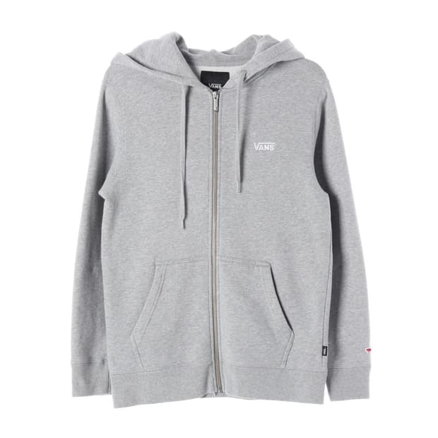 VANS 클래식 화이트 자수 로고 후드 집업 그레이 M