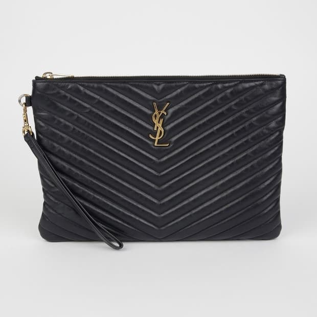 생로랑 모노그램 태블릿 클러치 파우치 금장