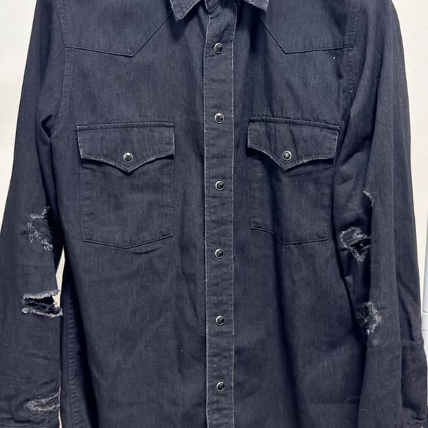 생로랑 15fw 디스데님셔츠 s