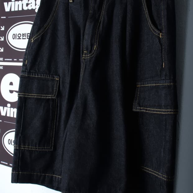 (L-XL) 콘트로바날레 반바지 팬츠 버뮤다 카고 데님 청-P10518