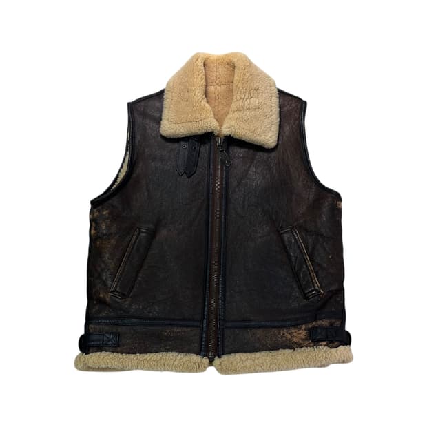 100 90s 미군 USA B-3 양털 무스탕 조끼