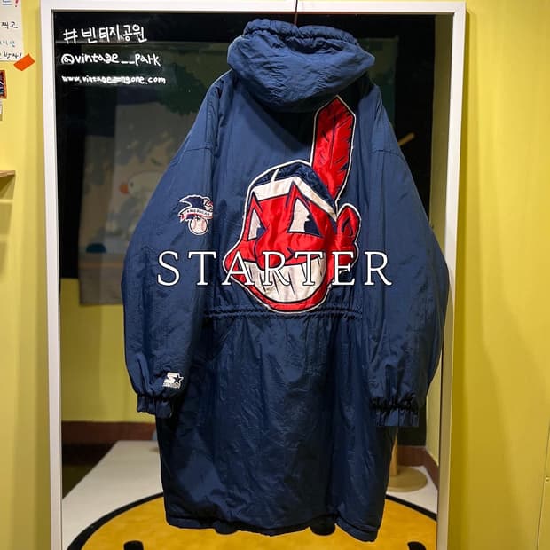 스타터 클리블랜드 인디언스 빅러고 롱 점퍼