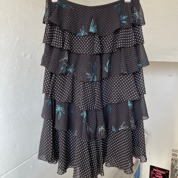 캉캉 플레어 패턴 스커트