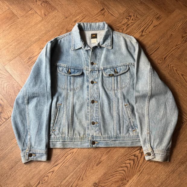 [XL]90s Lee Made in USA 빈티지 워싱 데님 트러커 자켓