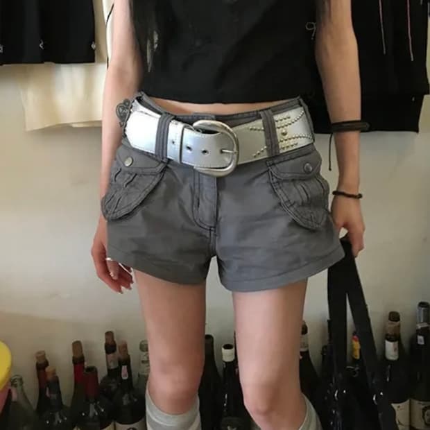실버 빅 스터드 벨트, 반바지 새상품