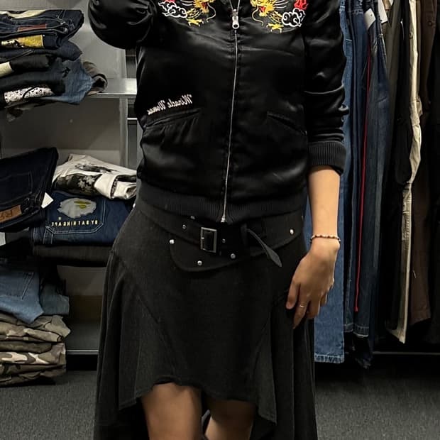 OS)크림소다 리버시블 스카잔 자켓