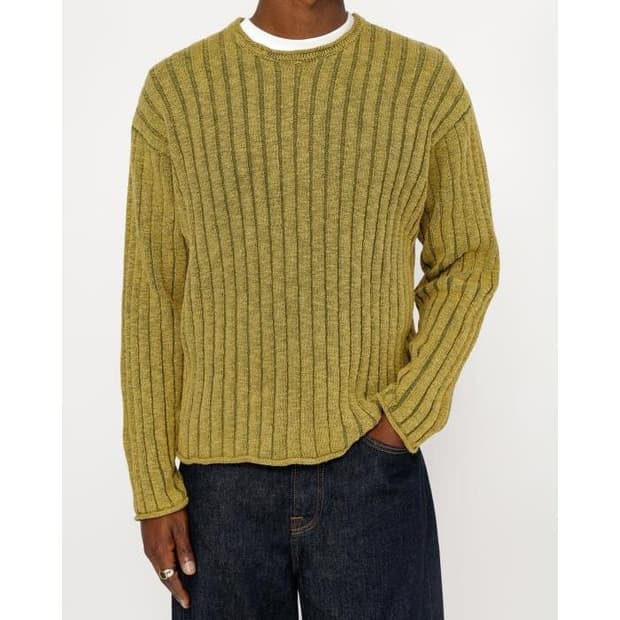 스투시 코튼슬럽립 니트