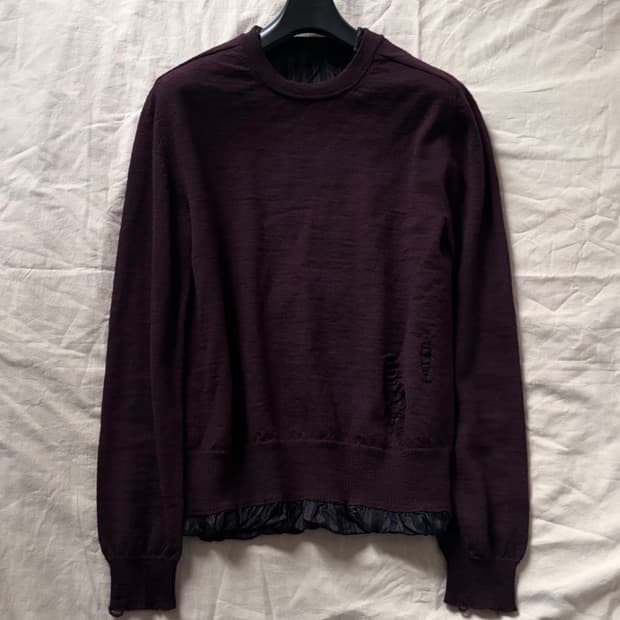 마르지엘라 디스트레스드 레이어드 울 니트