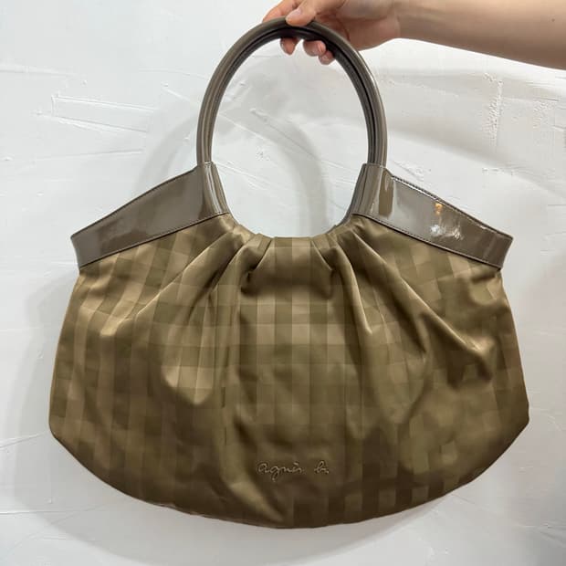 Agnes b check bag