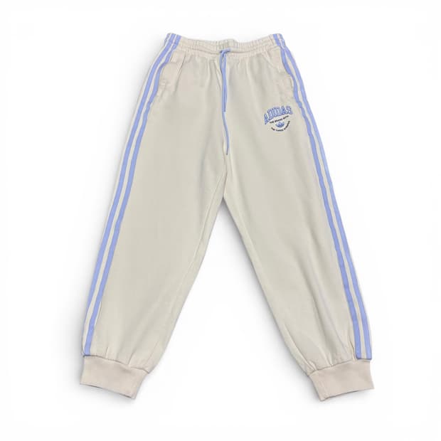 우먼XS 아디다스 아이보리 삼선 트랙 스웻 조거팬츠