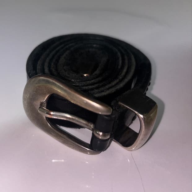 아워레가시 2cm 블랙 레더 벨트 90