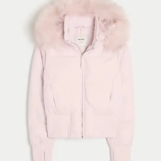 홀리스터 핑크 패딩 퍼 라벤더 푸퍼