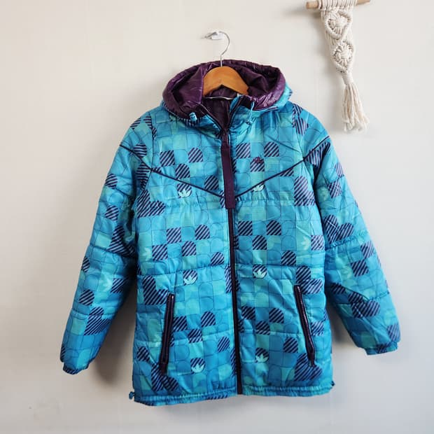 아디다스 레트로 패턴 후드 패딩 85