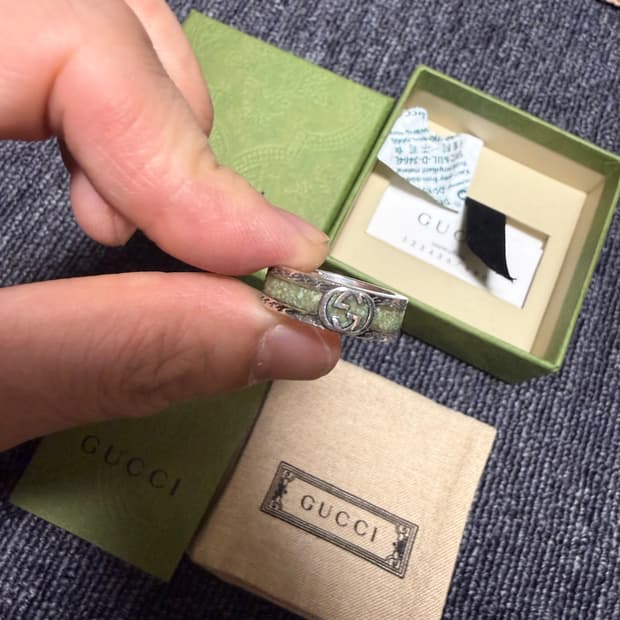 구찌 인터로킹g 반지 (10호)