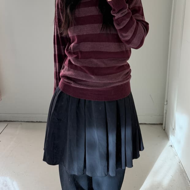 일본빈티지 라벤더 스트라이프 니트