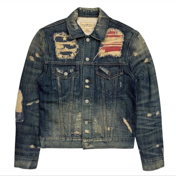 데님앤서플라이 성조기 데님 자켓 S 착샷있음