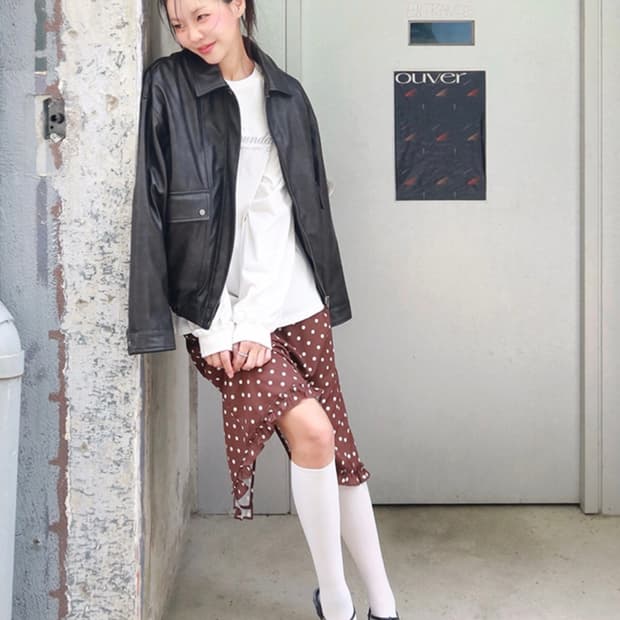 에트몽 레더 블루종 블랙 Leather Pocket Blouson