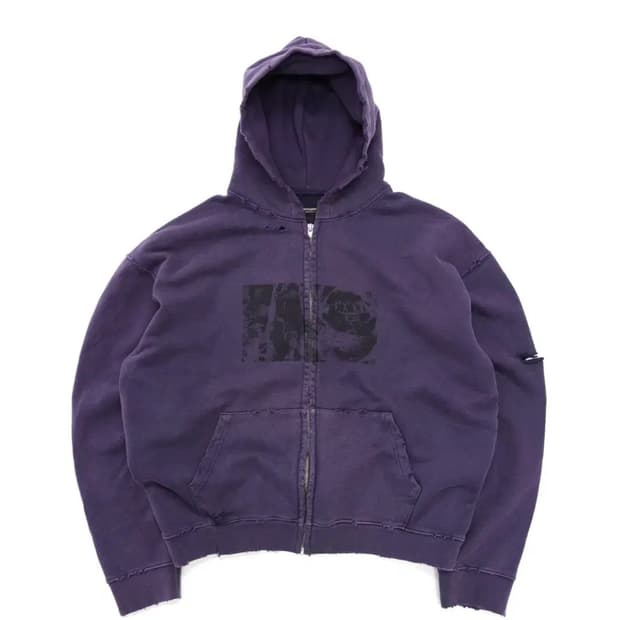 1) 파아카이브 파프롬왓 워시드 후드집업 퍼플