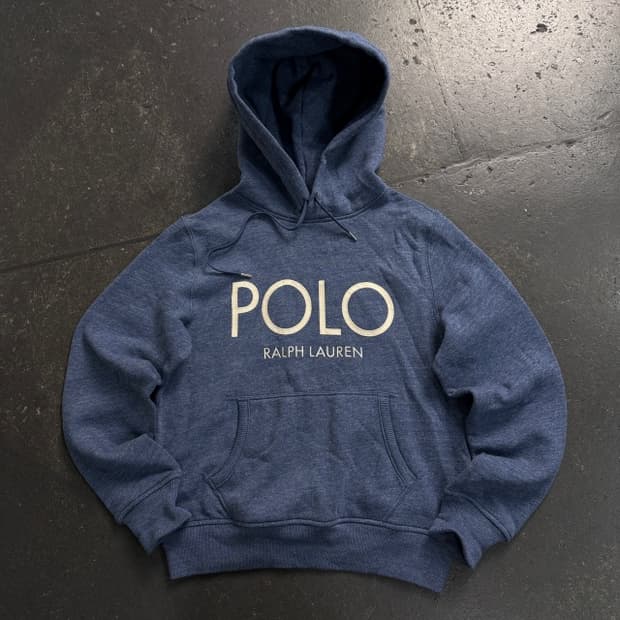 90 폴로 랄프로렌 빅로고 애쉬블루 후드티