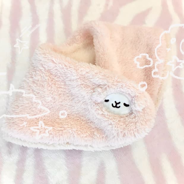 꿈꾸는 양 퍼 목도리 히메갸루 연핑크 머플러 조지후쿠 헤이세이