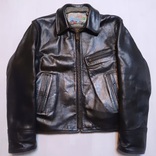 에어로레더 하프벨트 크롬악셀 호스하이드말가죽 레더자켓38아메카지워크웨어