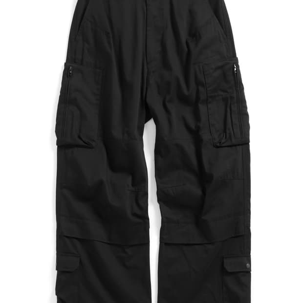 해칭룸 zip cargo workpants black