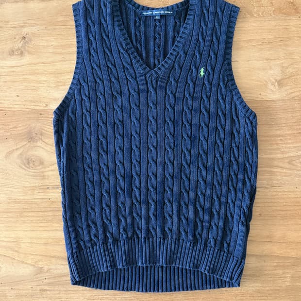 폴로 네이비 니트 베스트 