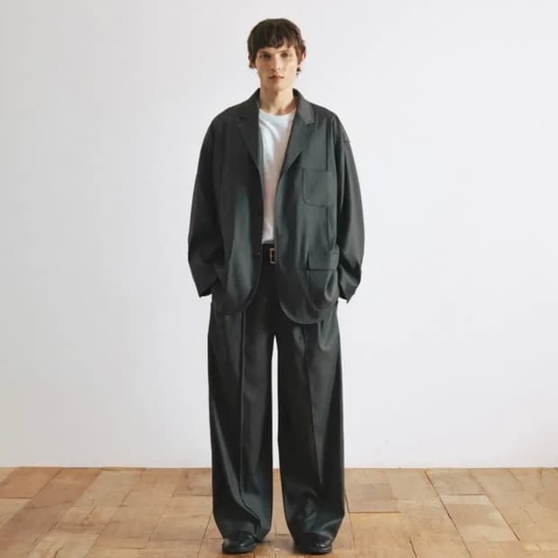 앵글런 핀턱 트라우저