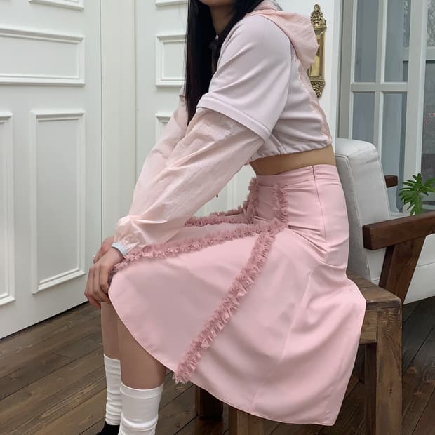 시눈 Frill Midi Skirt