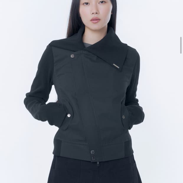 미세키서울 Slash ribbed jacket BLACK