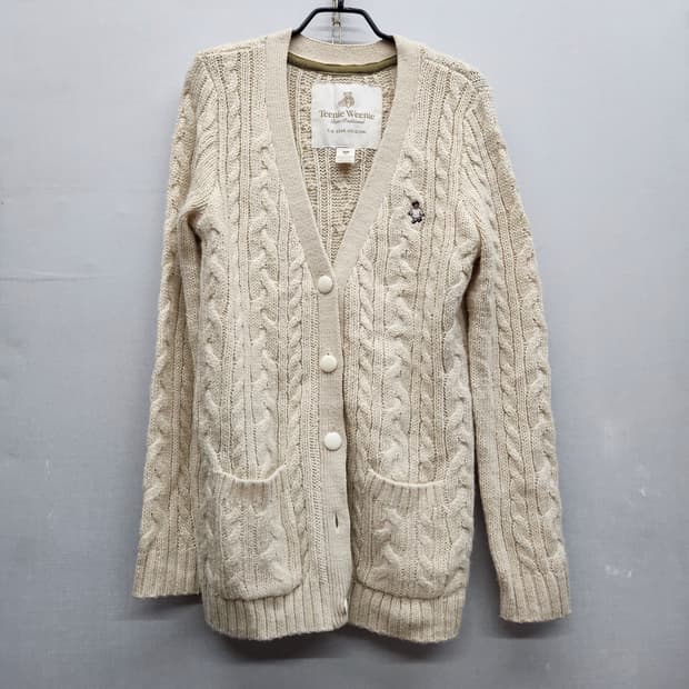 티니위니 로고  꽈배기 니트 가디건 M