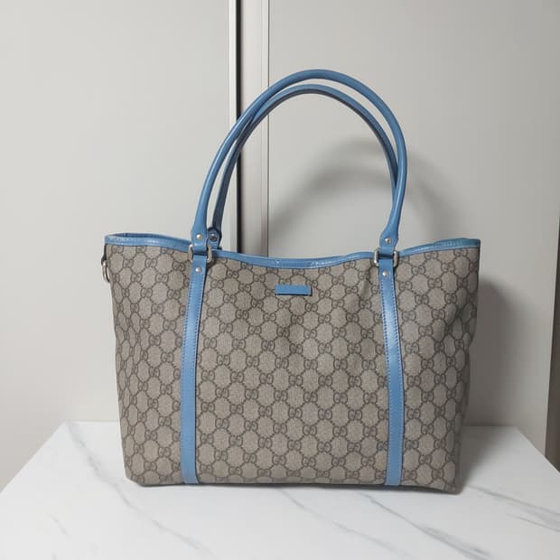 [정품] 구찌 PVC 조이 쇼퍼백 숄더백 블루