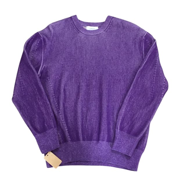 르마드 투톤 사선 라운드 니트