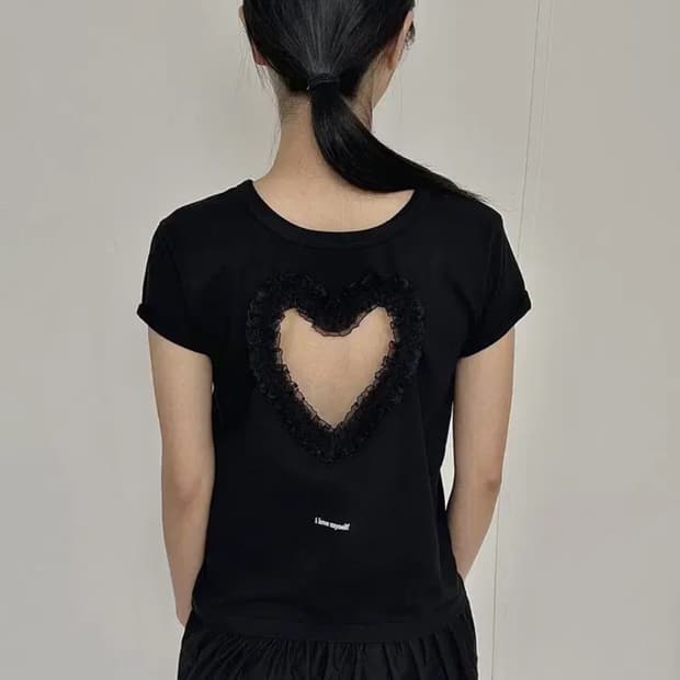 동은 Slogan short sleeved T-shirt, black