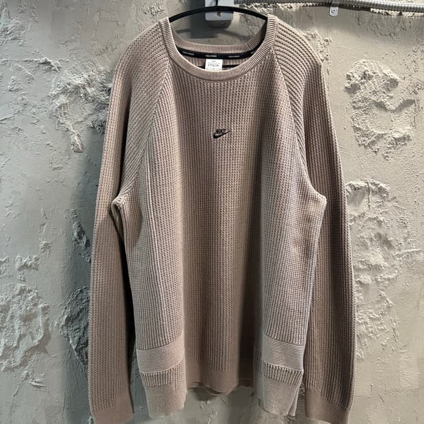XL 나이키 NIKE 테크팩 와플 니트 크루넥 스웨터 모카